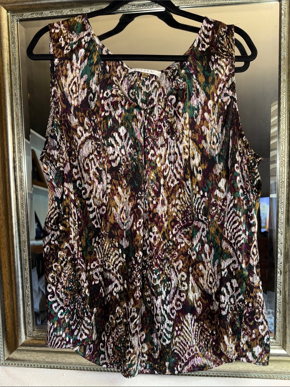 Kasper Multi-Color Sleeveless Blouse Size 3X